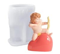 Stampo per sapone per San Valentino, stampo per candele d'angelo | Stampo antiaderente a forma di angelo a forma di cuore, stampo per fare candele per festival, artigianato, decorazioni per feste