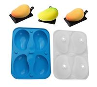 Stampo per schiuma,Stampo 3D a forma di mango per cioccolato fatto in casa, con 4 cavità, per gelatina, budino e cioccolato per organizzatori di feste