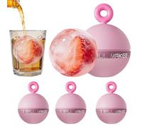 Stampo per sfere di ghiaccio in silicone, 6,6 cm, 4 pezzi, riutilizzabili, a rilascio facile, rotondi per ghiaccio, per whisky, cocktail, caffè, birra, bevande fredde