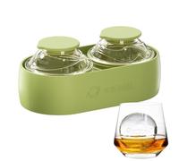 Stampo per sfere di ghiaccio stampo in silicone riutilizzabile con 2 cavità | vassoi per cubetti di ghiaccio con coperchio per whisky cocktail caffè bevande succo bar casa cucina congelatore e