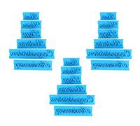 Stampo per stampa goffratura per torte Set di stampi per alfabeto in plastica fai-da-te per decorare torte Feste di compleanno Blu 3 set di 6 parole ciascuno
