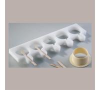 Stampo per Stecco Tondo Semifreddo Gelato 5 Pose Riutilizzabile Martellato