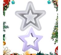 Stampo per stella in resina, stampo per stella di Natale | Stampo in silicone per ornamento da tavolo,Stampi in silicone per cioccolato a forma di, stampo per candele, per candele scavat