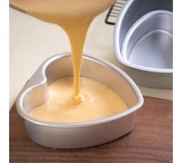 Stampo per torta a forma di cuore in alluminio antiaderente di alta qualità, con fondo rimovibile, stampo per cottura manuale, perfetto per torte di matrimonio, compleanno, anniversario e festa della