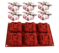 Stampo per Torta a Forma Nuvola in Silicone, Stampo per Torta Mousse, Stampo da Forno in Silicone a Forma Nuvola di Bolle, Adatto per Fare Torte di Mousse(Rosso)