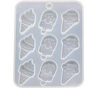 Stampo per torta bianca, gelato ghiacciolo carino cibo portachiavi ciondolo resina silicone stampo strumenti gioielli, stampi per ghiaccioli, scatole di gioielli e organizzatori, torri gioielli