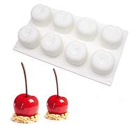 Stampo per torta con mousse di ciliegie in silicone a 8 fori Stampo per cupcake Stampo per torta al cioccolato fondente Stampo per mousse da dessert