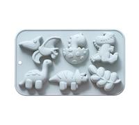 Stampo per torta di dinosauro - 6 cavità dolce dinosauro in silicone | per cartoni animati per torte, decorazioni per torte di dinosauro, in silicone per cioccolato, sapone, cubetti di