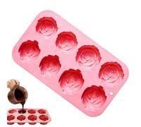 Stampo per Torta in Silicone - A 8 Cavità Riutilizzabili A Rosa Per Artigianato,In Silicone Per Torte E Da Forno - Per Cupcake Cioccolato Caramelle Dessert Sapone Compleanno San