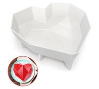 Stampo per torta in silicone a forma di cuore di diamante 3a generazione: FDA certificato Silicone Forno Sicuro Mousse torta 3D Esclusiva ByPaul ricetta segreta inclusa antiaderente 17,8 cm