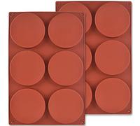 Stampo per torta in silicone rotondo, 2 confezioni 6 dischi in silicone da 4 pollici a 6 livelli come stampo per sapone fatto a mano sottobicchiere in resina per torte