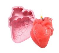 Stampo per torte 3D Human Heart - fatto a mano | Realistic 3D Heart Pudding & Chocolate Mold, Easy-Release Silicone Craft Maker per dessert, gelatina, muffin, budino, argilla, cera, sapone e resina