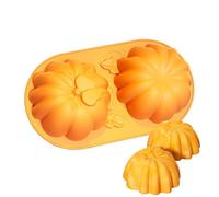 Stampo per torte a 2 cavità per panettieri domestici Istruttori di classe di cioccolato Halloween, forniture per la cottura | Torta Stampo in silicone - in silicone Pumpkin Ha