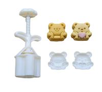 Stampo per torte a forma di cuore con orso lunare, strumento per pasticcini di metà autunno, per biscotti, dessert, torte a pressione a mano, stampo a forma di cuore e orso, facile da pulire