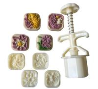 Stampo per torte a pressione manuale con 4 timbri tradizionali con pelle di neve per pasticceria da forno in ABS per uso alimentare