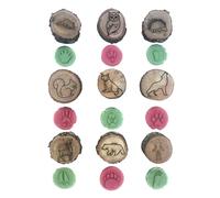 Stampo per tracce di animali - Tracce animali Stamper Playdough | TRAMBRI IN CARATTURE IMPARATI PER IL LEGNO | Esplora la natura in modo creativo | Stamp di legno educativo set per bambini artigianato