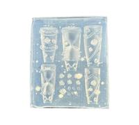 Stampo per unghie in silicone di alta qualità, motivo a clessidra con rosa, strumento artigianale per la decorazione delle unghie, stampi in silicone a forma di clessidra con rosa