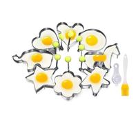 Stampo per uova | 8 a forma di gadget da cucina non appiccicosi | Anelli per modellare le uova | per colazione, hamburger, frittate