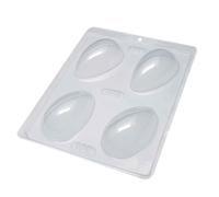 Stampo per Uova di cioccolato da 100g in plastica termoformata PET 4 cavità
