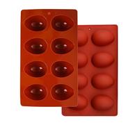Stampo per uova per panini da colazione | Stampi per uova in silicone a 8 cavità per Pasqua - 2 pezzi sicuri per forno, stampi per ghiaccio, cioccolato, caramelle, pane, muffin, gelatina, mousse