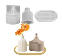 Stampo per vasi in silicone - per candele, contenitori, barattoli, a forma di bottiglia, per decorazioni natalizie di Halloween, composizione floreale in silicone