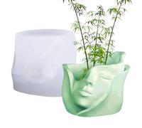 Stampo per vaso in resina | Stampo in silicone 3D per il viso come portacandele - facilmente rimovibili per candele e saponi gesso e facile da maneggiare