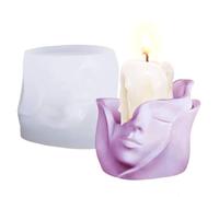 Stampo per vaso in silicone | 3Moule de vase en silicone | Moule de silicone à visage humain 3D pour stockage de bougies - Décoration domestique, porte-rangementD viso umano stampo in silicone per