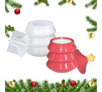 Stampo per vaso per albero di Natale - Forniture per pressofusione in silicone fai da te | Stampo per barattolo in resina con coperchio, per appassionati di arte in gesso e cemento, appassionati
