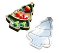 Stampo per vassoio in resina diviso riutilizzabile in silicone per albero | Stampo in resina per candele artigianali, ciotole per candele, gioielli, organizer da scrivania, argilla, gesso e cemento