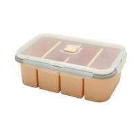 Stampo per vassoio per cubetti ghiaccio con coperchio 1/2 / 3/4 / 6 scomparti Contenitore per congelatore per zuppa Stampo per forno per uso domestico Scatola per pranzo da viaggio