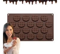 Stampo per waffle: vassoio di cioccolato in silicone, strumento di cottura per biscotti | Stampo antiaderente a 18 griglia con design flessibile, riutilizzabile resistente al calore per caramelle