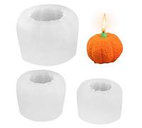Stampo per zucca 3 pezzi Stampo per candela zucca 3D di Halloween Stampi in silicone di diverse dimensioni per torta al cioccolato Giorno del ringraziamento Decorazione del raccolto autunnale Cre.