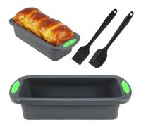 Stampo Plumcake Silicone, 28x10x6.5cm Stampo Per Plumcake con Pennello e Spatola, Teglia Plumcake Antiaderente, Stampo In Silicone Per Pane per Fare il Pane e il Plumcake, per Forno e Microonde