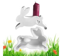 Stampo porta a forma di coniglietto, stampo per candelabro, stampo in silicone per resina epossidica, ornamenti artigianali per la casa
