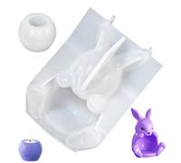 Stampo porta candela, a tema coniglietto, stampo a rilascio facile, per bambini, adolescenti, principianti, professionisti, sapone, cioccolato, gelatina, dessert