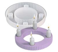 Stampo portacandele - Portacandele rotondo a 4 fori | in resina per realizzare, stampo per candelieri per la decorazione domestica, festival, laboratori, tavoli, feste, artigianato,
