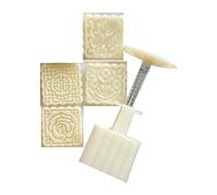 Stampo quadrato per torte a forma di luna con fiori e lune, strumento per pasticcini di metà autunno, per biscotti, dessert, a pressione, facile da pulire, forma quadrata, facile da pulire