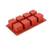 Stampo quadrato per torte - Costruzione in silicone alimentare, design e cubo Đe 8 cavità, vassoio per cottura brownies, accessorio per cuocere dessert | Stampo per cubetti di latte