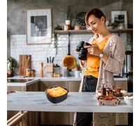 Stampo Quadrato per Torte da Friggitrice ad Aria - Pentola Antiaderente per Pizza Dolci Cottura,Air Fryer Resistente Calore Per Cucina Appartamento Festa Brownies Pizza