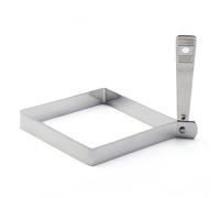 Stampo quadrato per uova per piastra - Anello quadrato per uova in acciaio inox, stampi per uova per piastra con manico pieghevole, stampo antiaderente per pancake e hamburger per cucinare panini