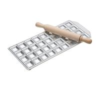 Imperia Raviolamp Imperia. Stampo Made in Italy. Accessorio macchina per la pasta. Accessorio cucina tagliapasta in alluminio per pasta fresca. Mattarello legno incluso. (36 Ravioli classici)