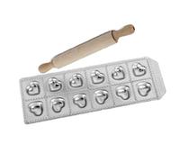 Imperia Raviolamp Linea Classica. Stampo per ravioli Made in Italy. Accessorio macchina per la pasta. Accessorio cucina tagliapasta in alluminio per pasta fresca con mattarello (12 Cuoricini)