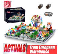 Stampo Re 11022 Giocattoli di divertimento Il parco divertimenti motorizzato MK Building Block MOC Montagne russe Set di mattoni Regalo di Natale per bambini