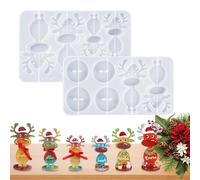 Stampo Resina Natalizio Renna, in Silicone Renna Natalizia, Coppia Ni Artigianato Festivo per Decorazione Casa con Pasta Modellabile Cera Resina