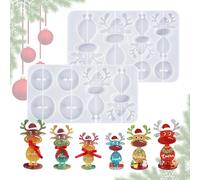 Stampo Resina Natalizio Renna | Stampo Silicone Renna in Piedi per Resina | Coppia Stampini Artigianato Festivo per Decorazione Casa con Pasta Modellabile Cera