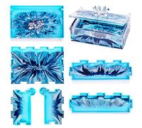 Stampo rettangolare in resina, grande contenitore in silicone con coperchio per casting, perfetto per domino, cialde di caffè, gioielli, tovaglioli, caramelle, cosmetici, bigiotteria, artigianato fai