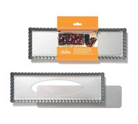 Stampo rettangolare per crostata fondo mobile antiaderente 35x11x2,5h cm
