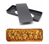 Stampo Rettangolare per Crostata, Teglia con Fondo Rialzato, Stampo Crostata Antiaderente con Fondo Rimovibile, Antiaderenti, 36,5 x15x 3cm, per Torte Alla Frutta, Torte al Cioccolato, Quichesmuffin