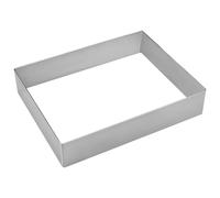Stampo rettangolare rimovibile per mousse, 25,4 x 20,3 cm, in acciaio inox, facile da usare e lavabile in lavastoviglie, ideale per mousse, torte, tortine, cheesecake