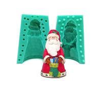 Stampo riutilizzabile in resina di silicone 3D Babbo Natale fai da te statuetta che fa torta di Natale candela decorazione stampo
